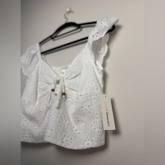 White Top Cotton Summer Beach Tropical Party NWT - Picture 2 of 8